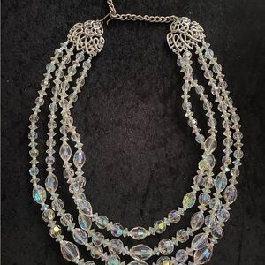 Vintage 4-strand AB Crystal Necklace